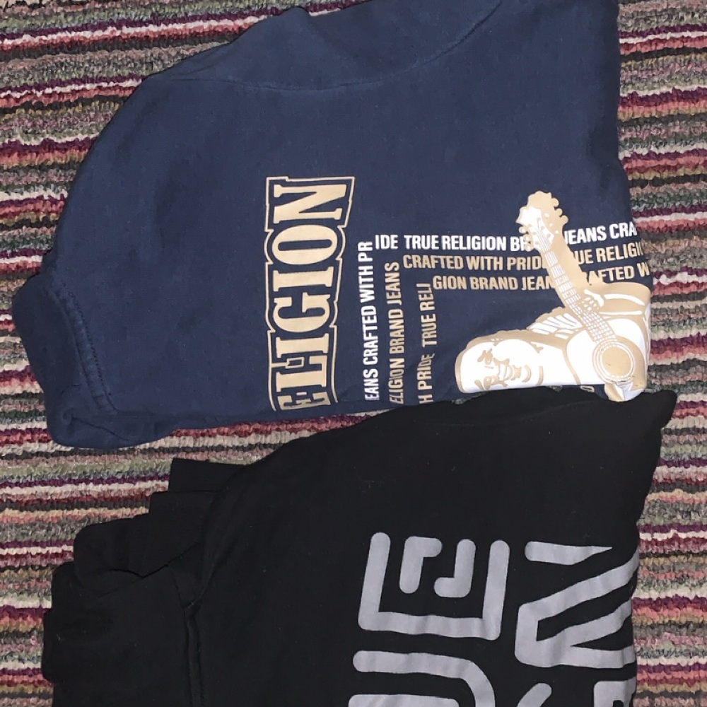 True Religion Navy and Black Graphic Tees